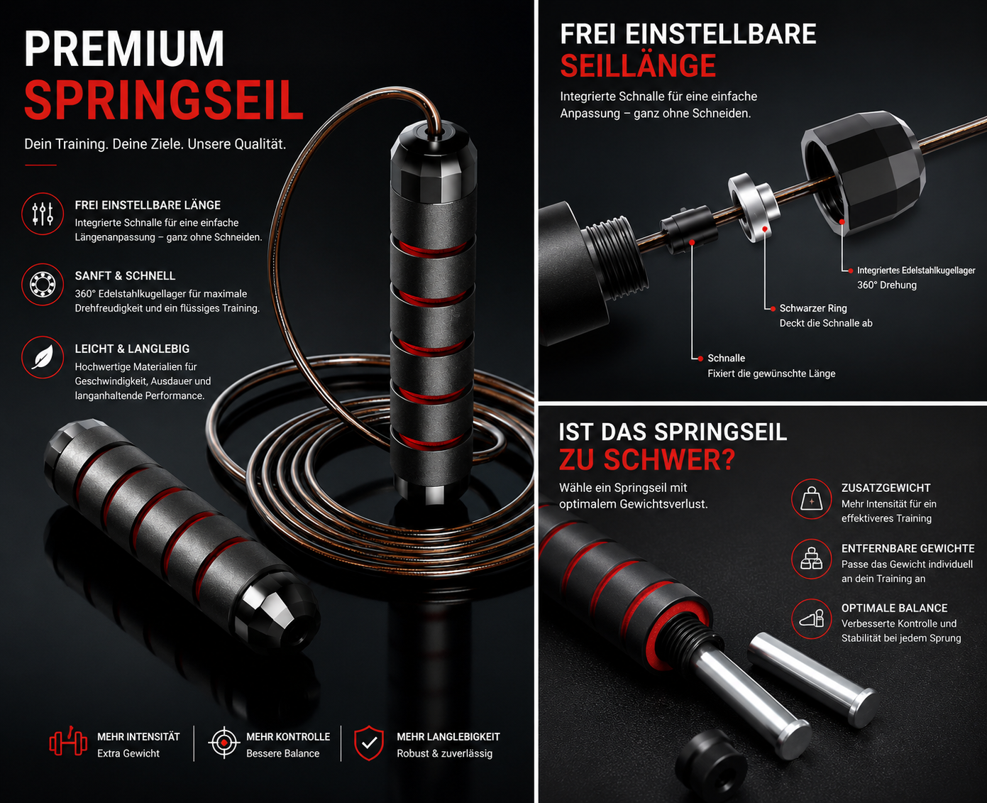 NexFit Springseil – Stahlseil verstellbar