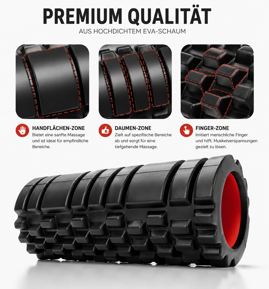 NexFit Foam Roller – EVA Massagerolle für Rücken, Beine & Taille | Recovery